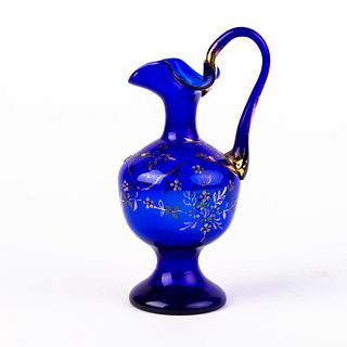 Bristol Blue Victorian Glass Ewer 19th Century