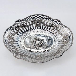 19th Century German 800 Silver Openwork Basket