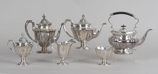 A Five Piece Sterling Silver Tea Set