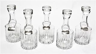A Set of Five Rosenthal Decanters, Height 10 1/4 inches.