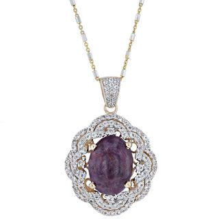 18.27ct Ruby and 1.83ctw White Sapphire Pendant