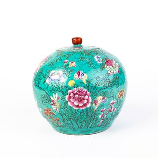 Chinese Turquoise Glazed Porcelain Ginger Jar 19th Century 