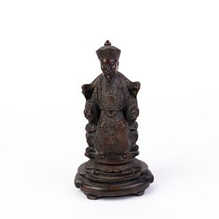 Chinese Composite Sculpture of a Seated Emperor 