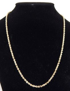 14k Gold Rope Braid Necklace