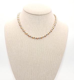 Vintage .925 Sterling Silver and 18k gold Italian Vermeil Necklace
