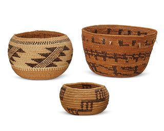 A group of Native American baskets