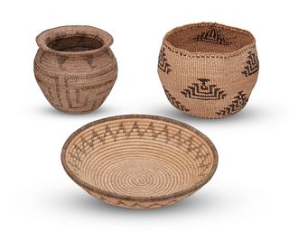 A group of Native American baskets