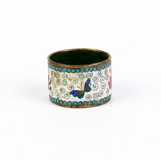 Chinese Cloisonne Enamel Napkin Ring Meiji
