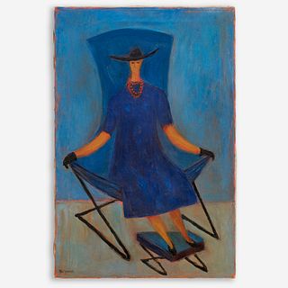  Elli Zimmer "Woman in a Lounge Chair" (Oil ca. 1946)