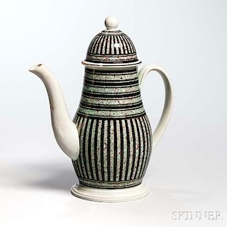 Pearlware Coffeepot and Cover