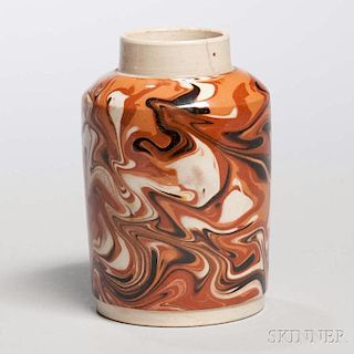 Creamware Slip-marbled Tea Canister