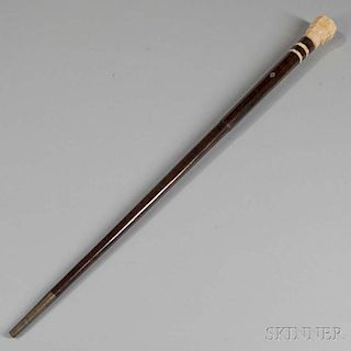 Whale Ivory and Rosewood Cane