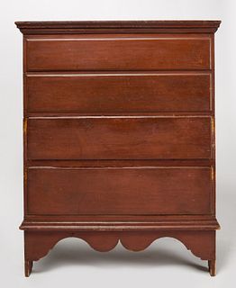 Queen Anne Blanket Chest Over Drawers