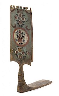 A Continental Painted Flax Winder, Height 40 inches.