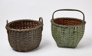 Two Painted Splint Baskets
