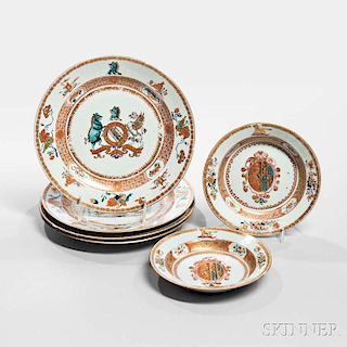 Two Armorial Export Porcelain Dishes
