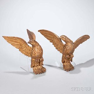 Two Carved Gilt-gesso Eagles
