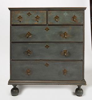 Painted Ball Foot Chest of Drawers