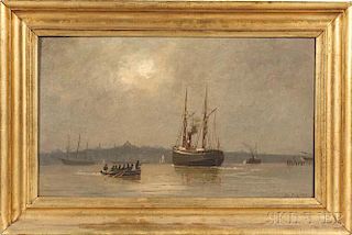 John S. Ryder (Massachusetts, 1850-)      Steamship in Boston Harbor