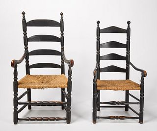 Two Ladderback Arm Chairs