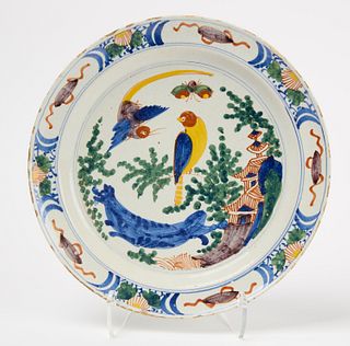 Delft Plate with Cat and Birds