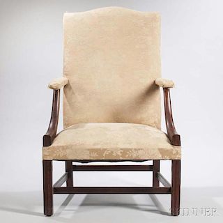 Upholstered Mahogany Lolling Chair