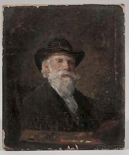 William Willard (Massachusetts, 1819-1904)      Self Portrait Holding a Palette