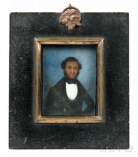 American School, 19th Century      Miniature Portrait of an African American Man