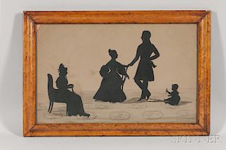 Large Family Group Silhouette