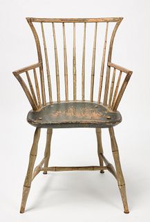 Stylish Bamboo Turned Windsor Arm Chair
