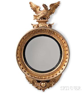 Giltwood Girandole Mirror with Eagle