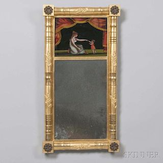 Split Baluster Mirror with Tablet Depicting a Seated Woman