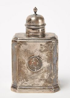 Early Silver Tea Canister