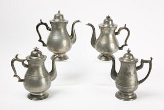 Four Pewter Coffee Pots