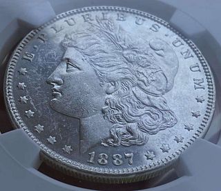 1887 Morgan Silver Dollar NGC Brilliant Uncirculated