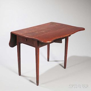 Red-painted Pembroke Table