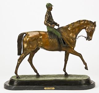 After Pierre Jules Mene (1810-1879) Bronze Horse and Rider