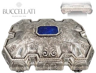 Large Heavy Mario Buccellati 800 Silver And Lapis Lazuli On The Box