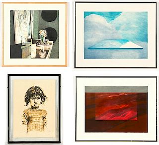 4 Color Lithographs by Various Artists (20th c.)