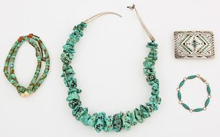 4 Pcs Vintage Turquoise Jewelry