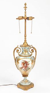 Royal Vienna Style Ormolu Mounted Lamp