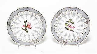 A Pair of Chamberlain Worcester Plates, Diameter 9 inches.
