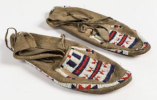 Pair of Native American Sioux Moccasins