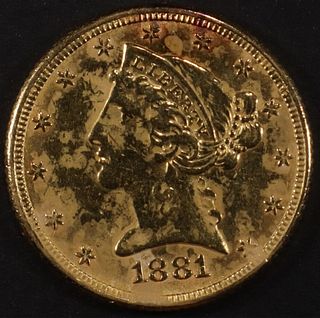 1881 $5 GOLD LIBERTY