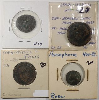 (4) MISC ANCIENT COINS