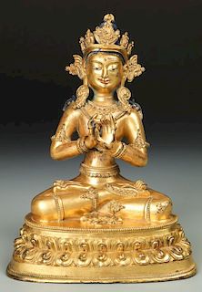 Fine Antique Sino/Tibetan Gilt Bronze Buddha