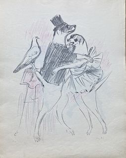 Marcel Vertes Lithograph "le Cirque", signed, limited 1