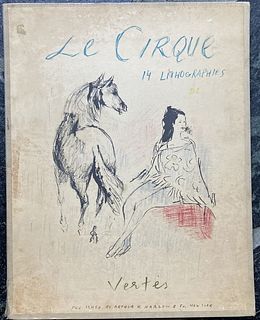 Marcel Vertes Lithograph "le Cirque", signed, limited portfolio cover +