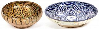 Antique Islamic Bowl and Persian Faience Bowl