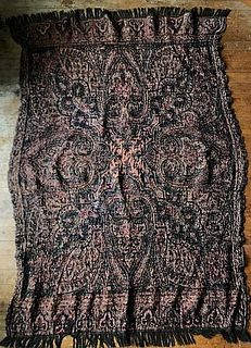 French Paisley 19th century antique wool textile